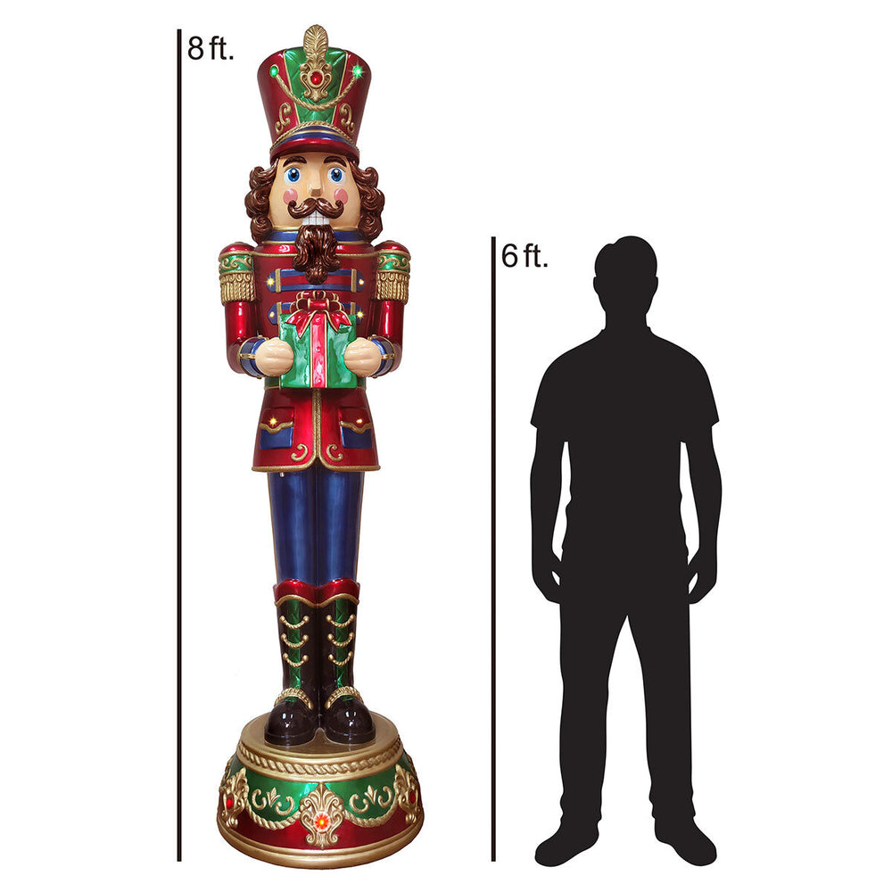 8Ft (2.4M) Indoor / Outdoor Nutcracker with LED Lights & Sounds