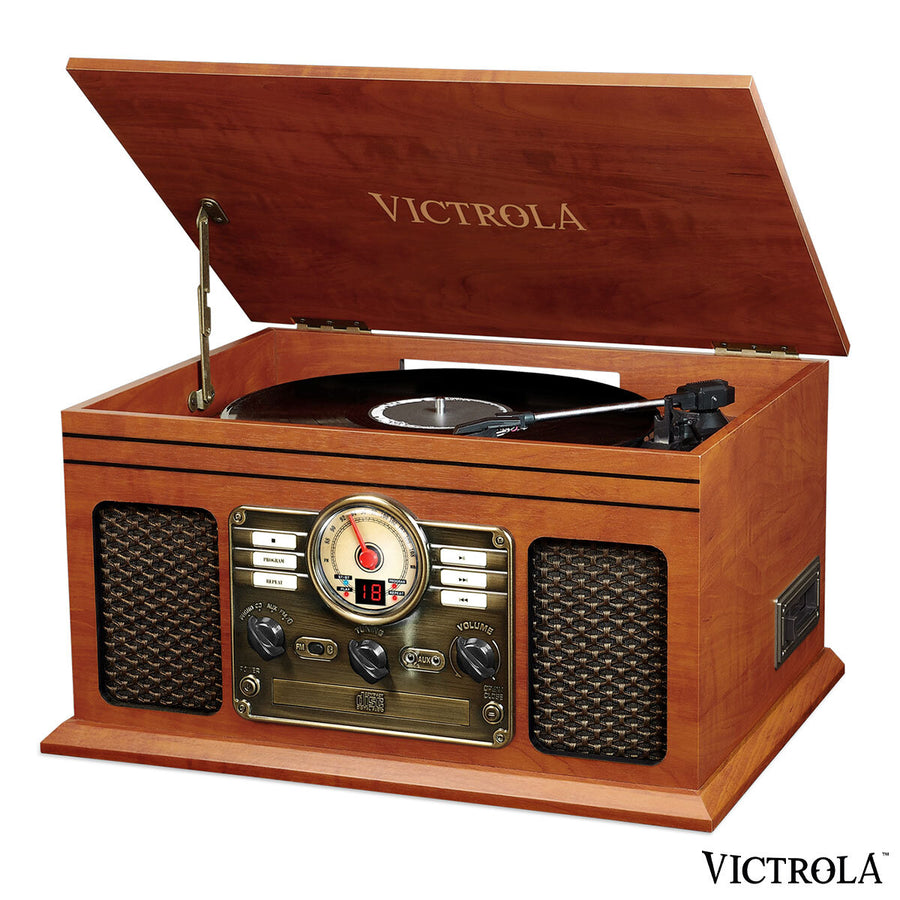 Hawthorne VTA-200B-MAH-EU Turntable Record Player with 3 Speed Turntable in Mahogany
