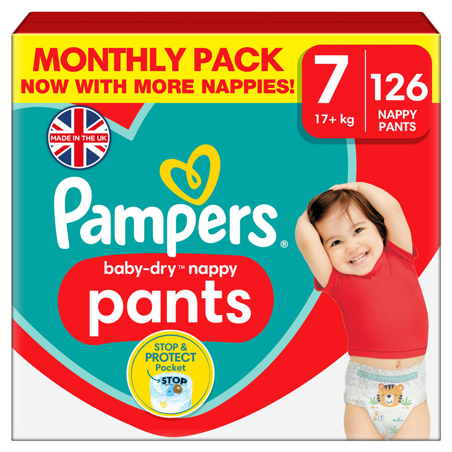Baby Dry Pants Size 7, 126 Pack