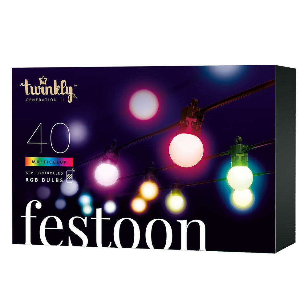 Generation II 66Ft (20M) 40 Multicolour App Controlled Festoon RGB LED Lights