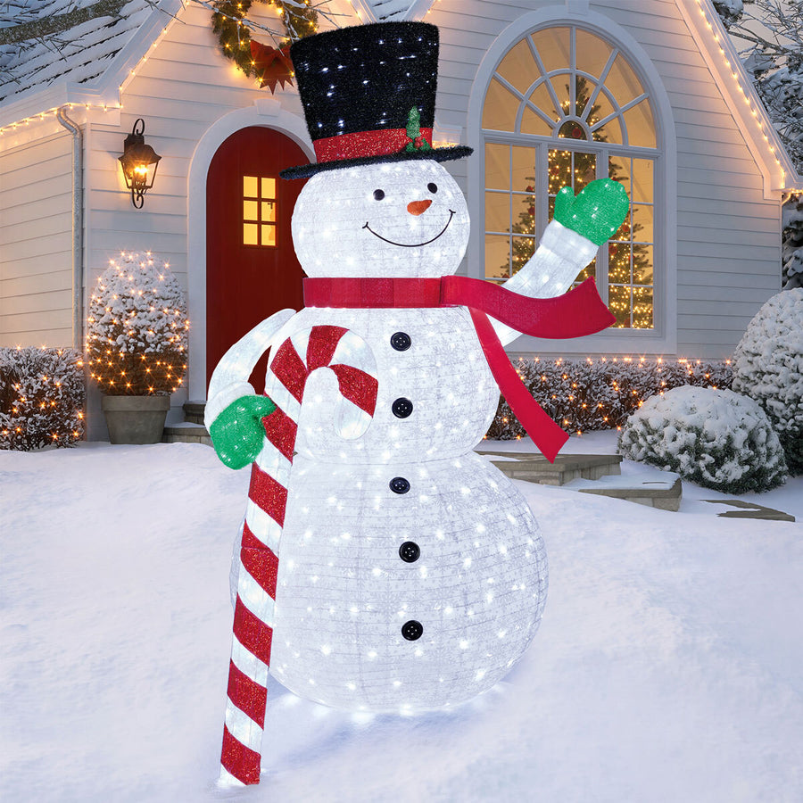 8Ft (2.4M) Indoor / Outdoor Pop-Up Snowman with 520 LED Lights