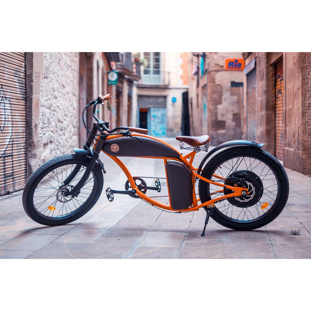 Cruzer V4 E-Bike with Lights, Rear View Mirrors, Leather Bag, Set up Assistance and First Year Inspection
