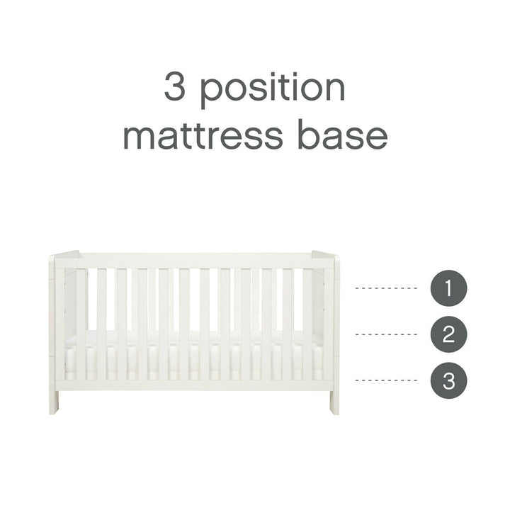 Alba Cot Bed with Sprung Mattress, White
