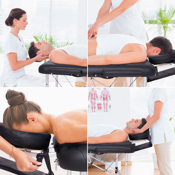 Professional Aluminium Massage Table and Treatment Couch in Black, MATM