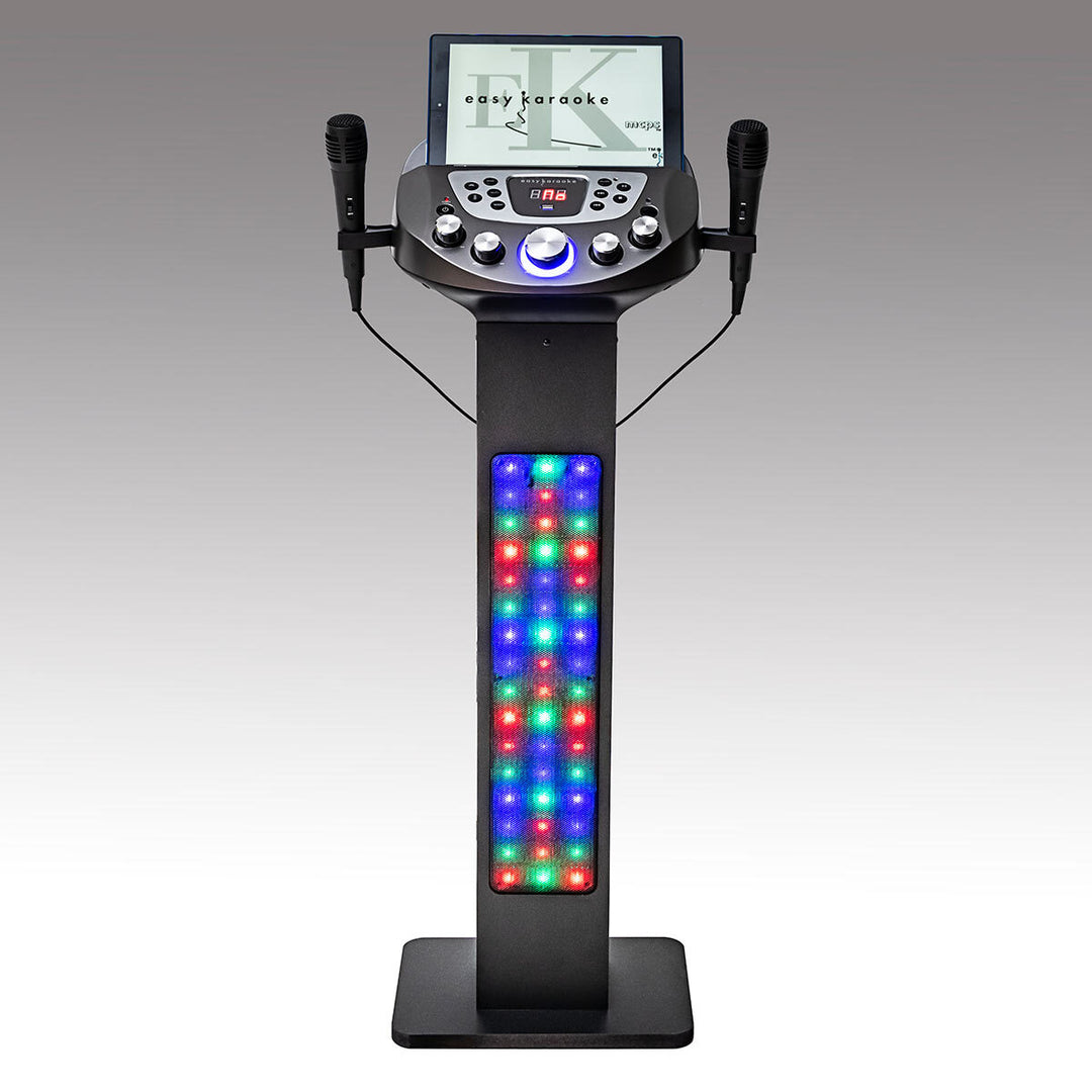 Smart Bluetooth Pedestal Karaoke System, with LED Lights, Disco Ball and Speakers, EKS828BT