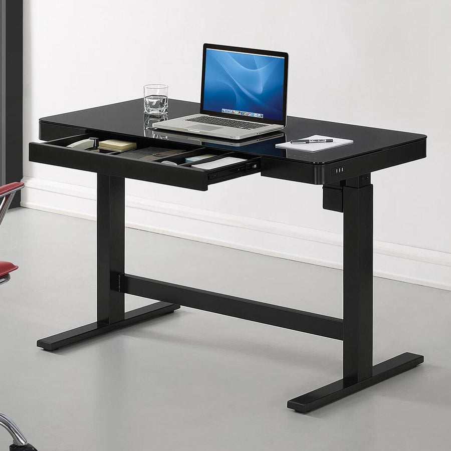Power Adjustable Height Tech Desk, Black