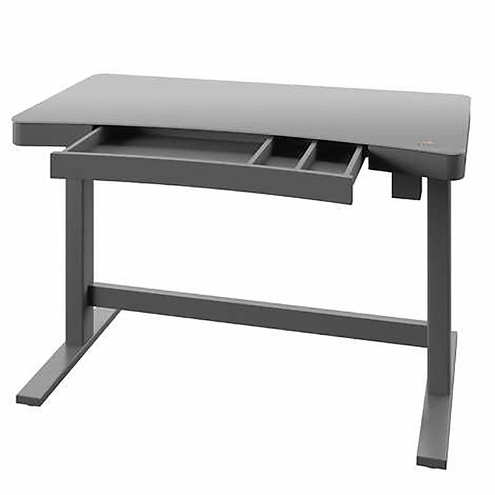 Prescott Power Adjustable Height Tech Desk with Wireless Charging, Grey