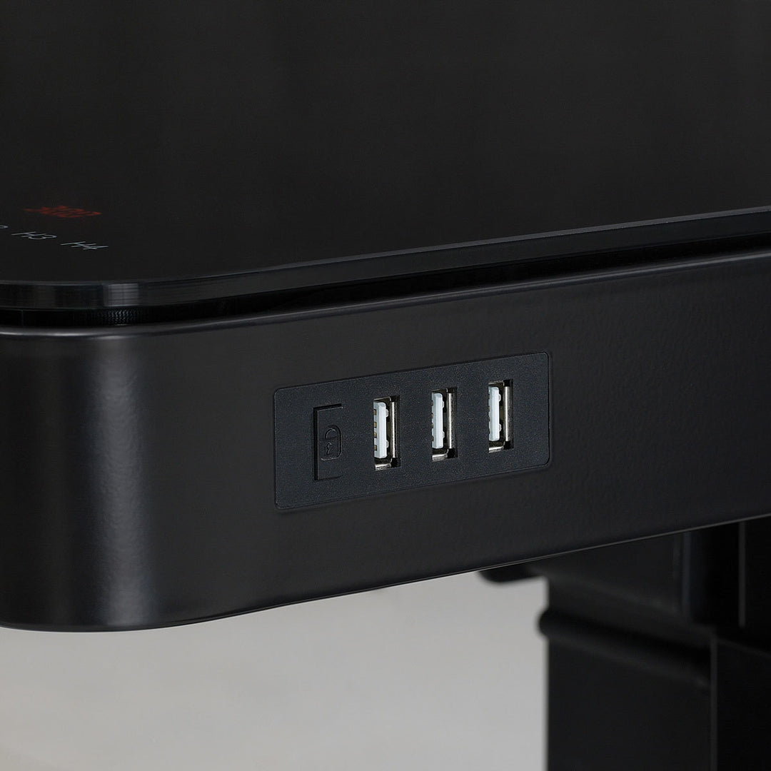 Power Adjustable Height Tech Desk, Black