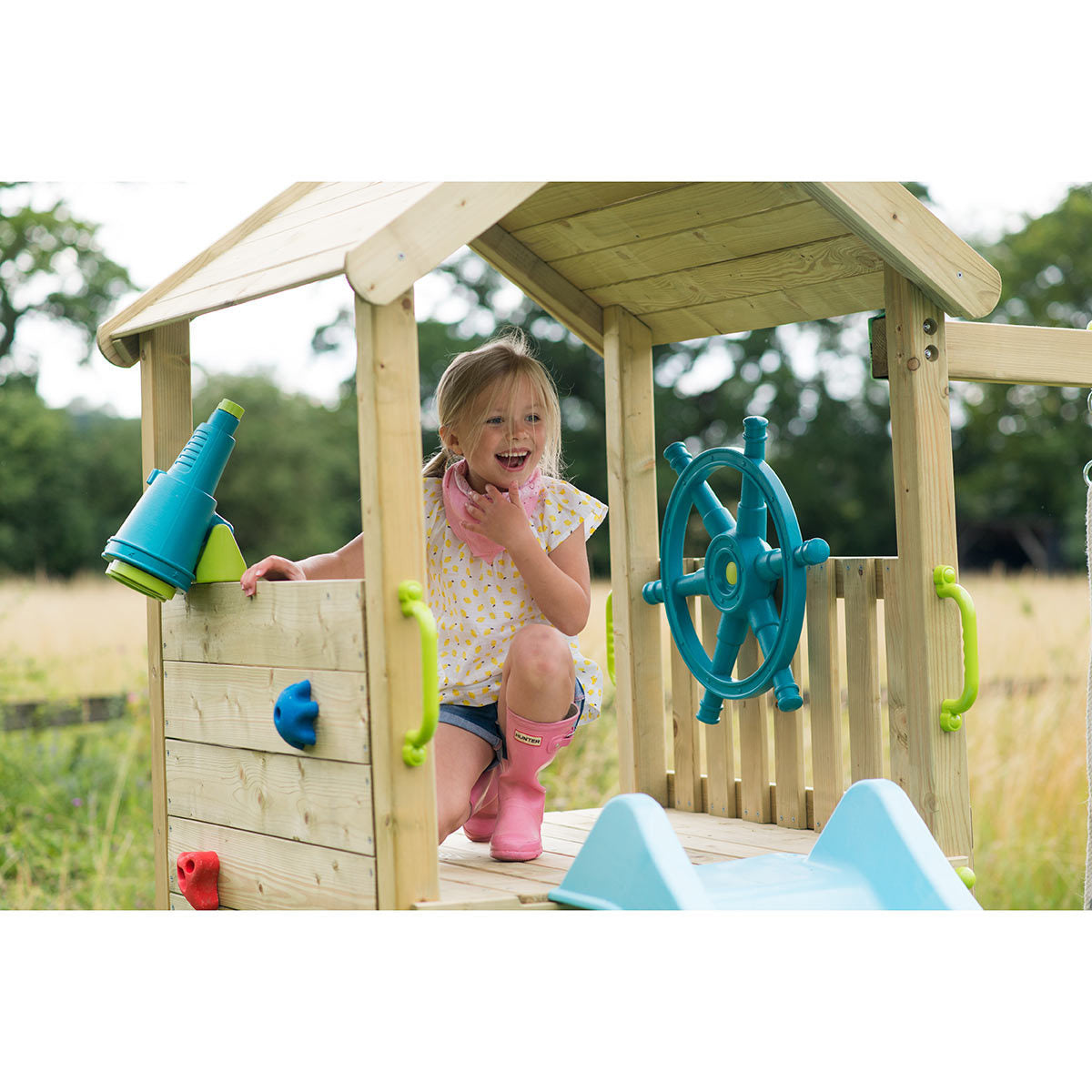 Plum lookout tower wooden climbing frame with swings outlet