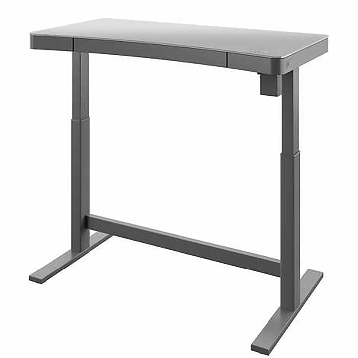 Prescott Power Adjustable Height Tech Desk with Wireless Charging, Grey