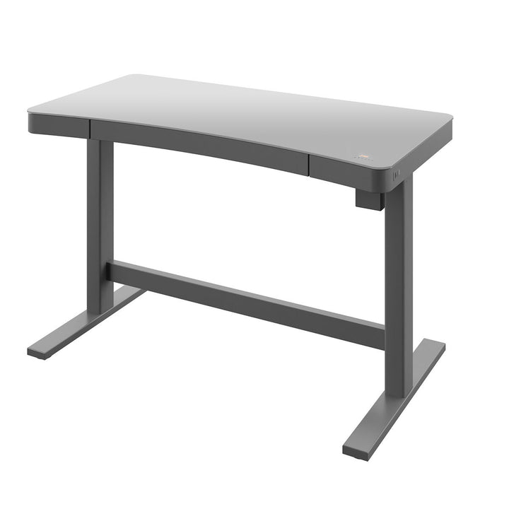 Prescott Power Adjustable Height Tech Desk with Wireless Charging, Grey